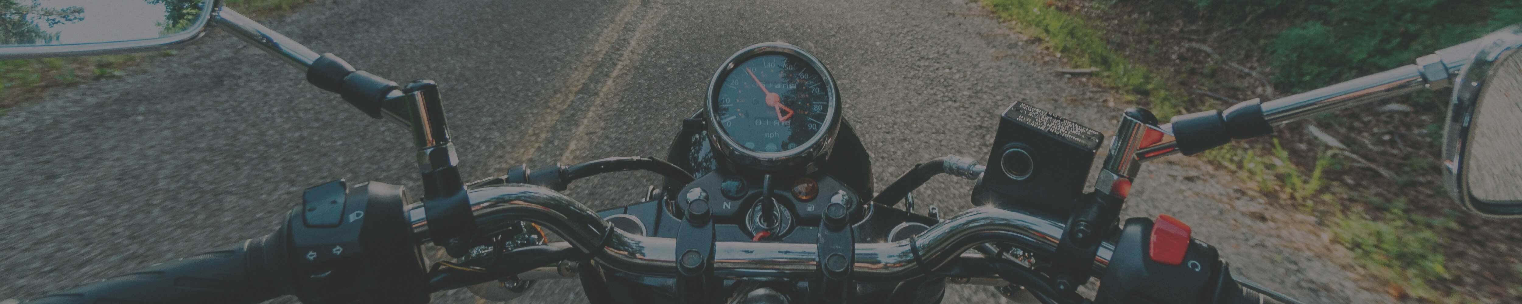 Motorcycle rider point of view.